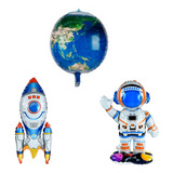 Balão Bexiga Metalizado Astronauta Com Base