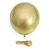 Balão Bexiga Metalizado Cromado - 50 Un - N° 10 - Dourada