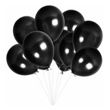 Balão Bexiga Metalizado Preto - Cromado  25 Unidades N° 9