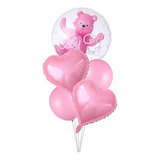 Balão Bexiga Ursinho Metalizado 4d Chá De Bebe Urso - 5 Pçs