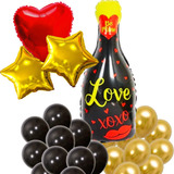Balão Champagne Love Combo 24pçs Balões Látex E Metalizados