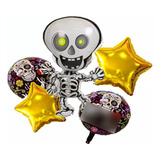 Balão Halloween Metalizado Bexiga Caveira Festa