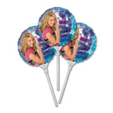 Balão Metalizado Hannah Montana + Vareta: 7 Pacs = 21 Balões