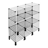 Balcão Aramado Preto C/ Tampo De Vidro -1,00 X 0,90 X 0,40