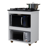 Balcão Armário Cozinha Fogão Cooktop 4 E 5 Bocas Forno Micro
