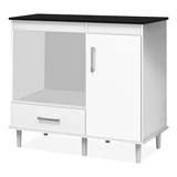 Balcão Bancada Fogão 5 Bocas Classic 105 Cm Branco E Preto