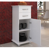 Balcão Base Microondas Cor Branca Cozinha Multiuso 