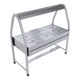  Balcão Buffet Self Service Térmico Banho Maria 6 Cubas 6,1l