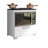 Balcão Cooktop 4 Bocas Com Porta Basculante Branco Brienza