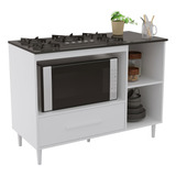 Balcão Cozinha Cooktop 5 Bocas Nicho Micro-ondas Cordoba