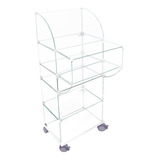 Balcão De Vidro Caixa C/ Base Mdf Branco 0,50 X 1,40 X 0,30