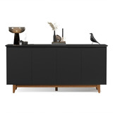 Balcão Decorativo Escritorio 4 Portas Flow Movel Multiuso