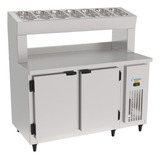 Balcão Encosto Condimentador Refrigerado 1,35 Inox Kofisa