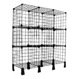 Balcão Estante Modulada Em Tela Aramada C/ 9 Nichos