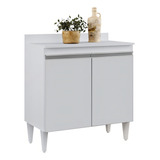Balcão Gabinete 80cm 2 Portas Hawai Branco - Lumil Móveis
