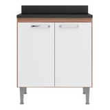 Balcão Multiuso 70 Cm Multimóveis Sicília, 2 Portas - 3114.8 Cor Argila/branco