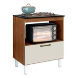 Balcão Para Cooktop 4 Bocas Com 1 Porta Master Zanzini Cor Natura - Off White