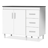 Balcão Para Cooktop 5 Bocas Com Tampo Canadá 120 Branco