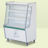 Balcão Seco Expositor Display Produtos Vidro Frontal 0,70 Mt Cor Branco