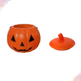 Balde Abóbora Grande Com Tampa Doces Festa Halloween Terror