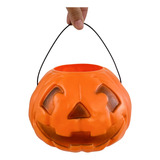 Balde Abóbora Grande Guloseimas Decoração Halloween Promoção