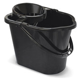 Balde C/ Suporte Espremedor Para Panos 14 Lts Preto Mop