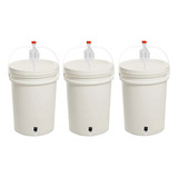 Balde Fermentador 22l Com Alça Alimentício - 03un.