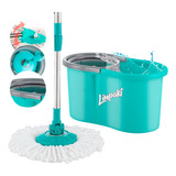 Balde Mop Esfregão Com Cesto Para Limpeza Geral 360º 