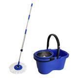 Balde Perfect Mop Pro Giratório 360° Limpeza Geral Esfregão Cor Azul
