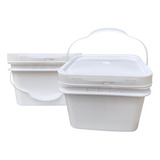 Balde Retangular 10l C/ Tampa Lacre - Bpa Free - 02 Peças