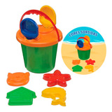 Baldinho De Praia Infantil Kit C/ 8 Peças Para Brincar Areia