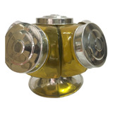 Baleiro Giratório Vidro 5 Potes 28 Cm Amarelo Bomboniere
