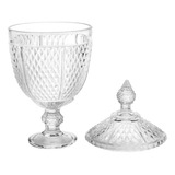 Baleiro Potiche Com Pé E Tampa 22cm Vaso De Mesa Promo