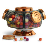 Baleiro Vidro & Decor Giratório 5 Potes 500g.