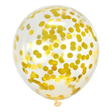 Balões Bexiga Cristal C Confete Dourado 10 Pol - 25 Unidades