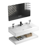 Bancada De Porcelanato C/ Cuba De Cerâmica + Espelho Com Led