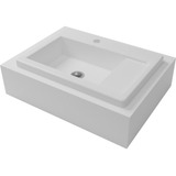 Bancada De Porcelanato Prime Branca Com Cuba Branca 62x45
