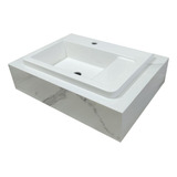 Bancada De Porcelanato Prime Calacata Com Cuba Branca 62x45