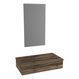 Bancada Gabinete Metrópole 802w 80cm Com Espelheira S/cuba Cor Do Móvel Carvalho Dark