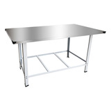 Bancada Mesa De Serviço Industrial Tampo Aço Inox 95x55 Cm
