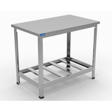 Bancada Mesa Inox Industrial Paneleiro 90x60x1000