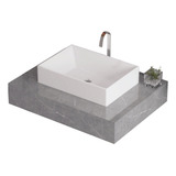 Bancada Porcelanato Com Cuba Mod: Elite Marmi Cuba Branca