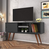 Bancada Retro 65 Até 55 Polegadas 1 Porta Preto - Olivar Móveis