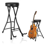 Banco Banqueta Cadeira P/ Músico Com Suporte Violão Guitarra