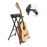 Banco Com Suporte P/violão E Guitarra Portátil Couro Orquezz