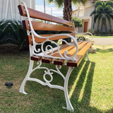 Banco De Jardim Frances 7 Réguas 150 Cm Armação Em Alumínio