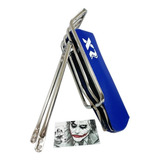 Banco Mobilete Azul P/bike Suport Cromado Rabetão Coringa