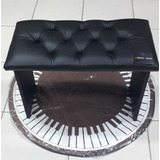 Banco Piano Teclado Orgão Luxo Preta Extra Confortável