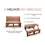 Banco/mesa Top Área Da Churrasqueira 2,00m Rústico 8 Lugares