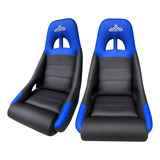 Bancos Concha Fixo Preto E Azul P/ Buggy Bugre/puma